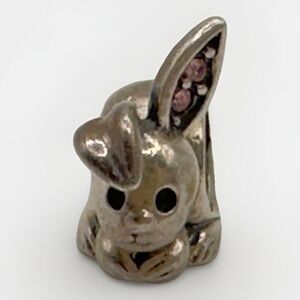 Chamilia Cham Bunny Rabbit E Charm Sterling Silver 925 Swarovski Crystal Retired